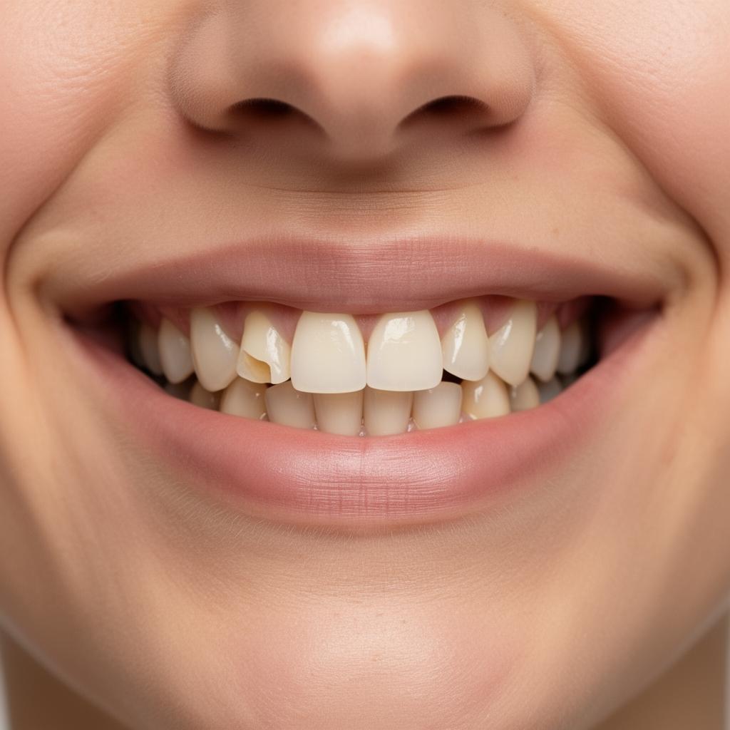 Smile before cosmetic dental treatment